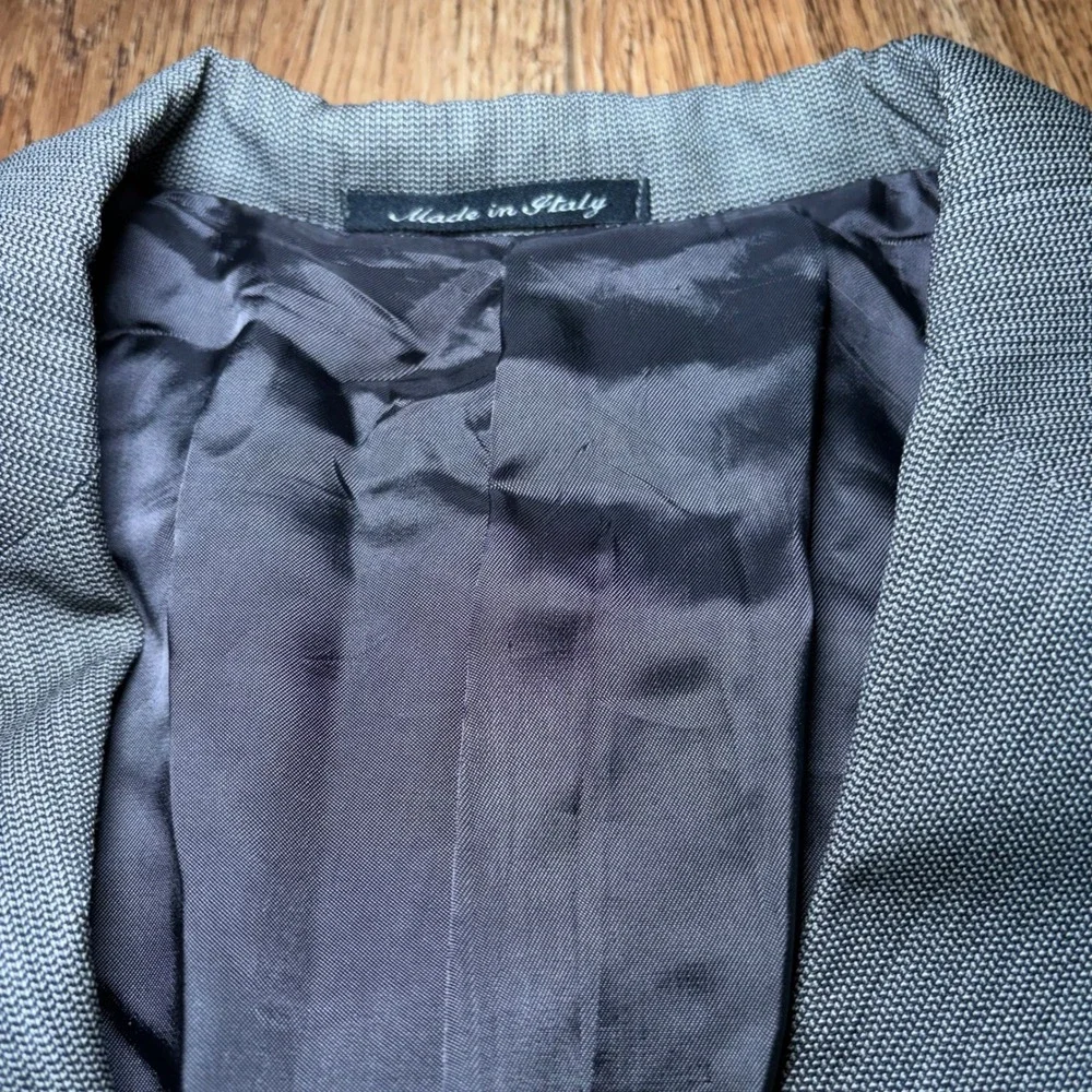 Murano Mens Gray 100%Wool Blazer Sport Coat Made in Italy Size 42L Formal Luxury